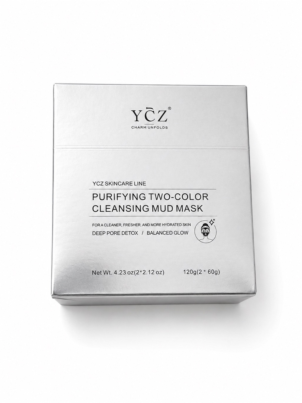 YCZ Purifying Two-Color Cleansing Mud Mask 120g | New Sealed | Deep Pore Detox